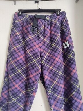 Teddy Fresh Mens Small Purple Plaid Sweatpants